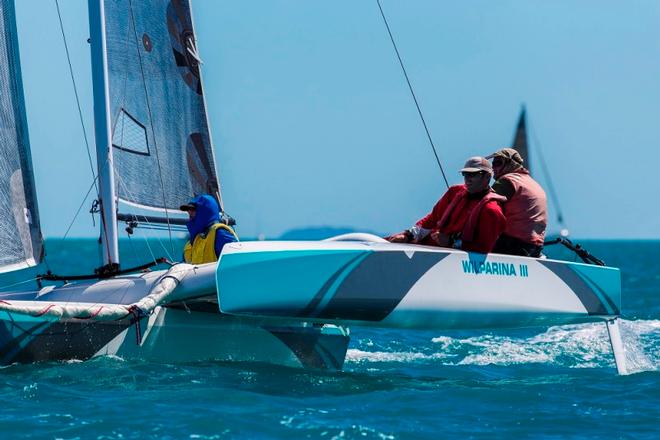 Day 3 – Wilparina III flying on one hull today – Airlie Beach Race Week ©  Andrea Francolini / ABRW